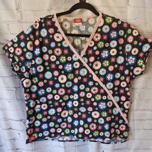 2/$12 Dickies Floral Scrub Top